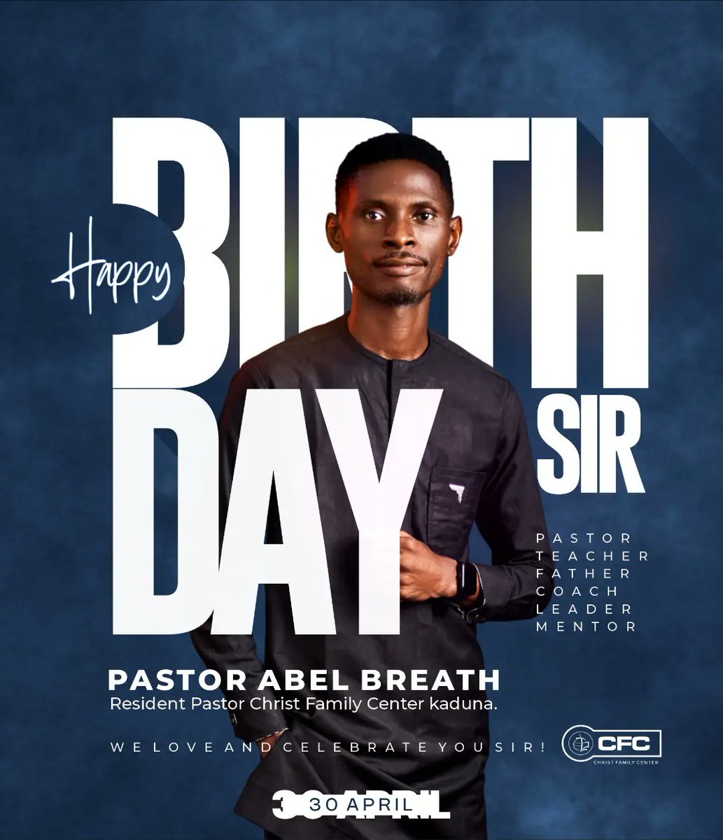 CFC_Kaduna's tweet image. Happy to our amazing pastor! Your dedication, love, wisdom, and compassion, inspire us all. May your day be filled with love, joy, and blessings.

We love and celebrate you, sir.

#PastorAbelBreath
#Birthday
#CFCKaduna
#LoveIsKing