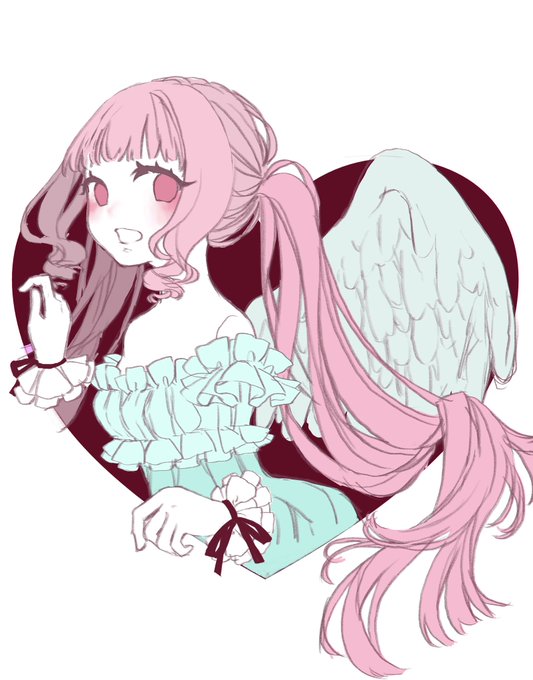 「天使 ピンク髪」のTwitter画像/イラスト(新着)｜4ページ目