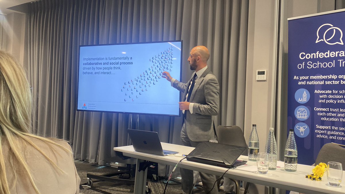 Next up, @Sharples_J @EducEndowFoundn outlines the body of evidence that places emphasis on the *quality* of implementation. Promising to see the awareness of implementation-related behaviours. @CSTvoice