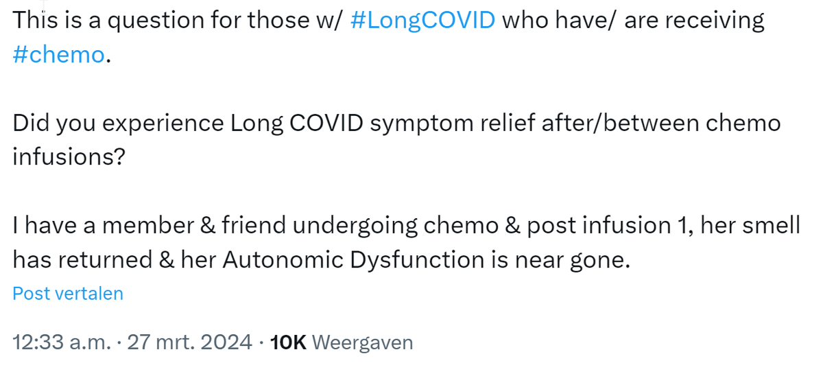 Do you remember when over 90 percent of the MECFS patients insulted me because I suggested that if they were truly hopeless, they could try things like Cyclophosphamide?