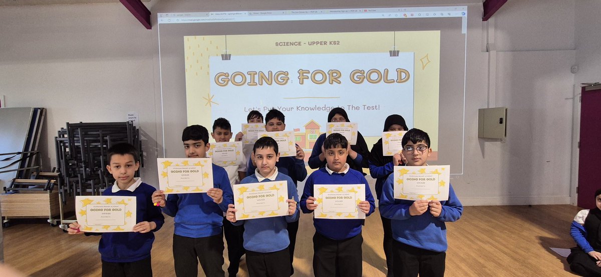 Well done to the year 5/6 children ,who participated and won the Going For Gold quiz.@AETAcademies @CNicholson_Edu @chrisdysonHT @Claire_Heald #quiz #KS2 #winners