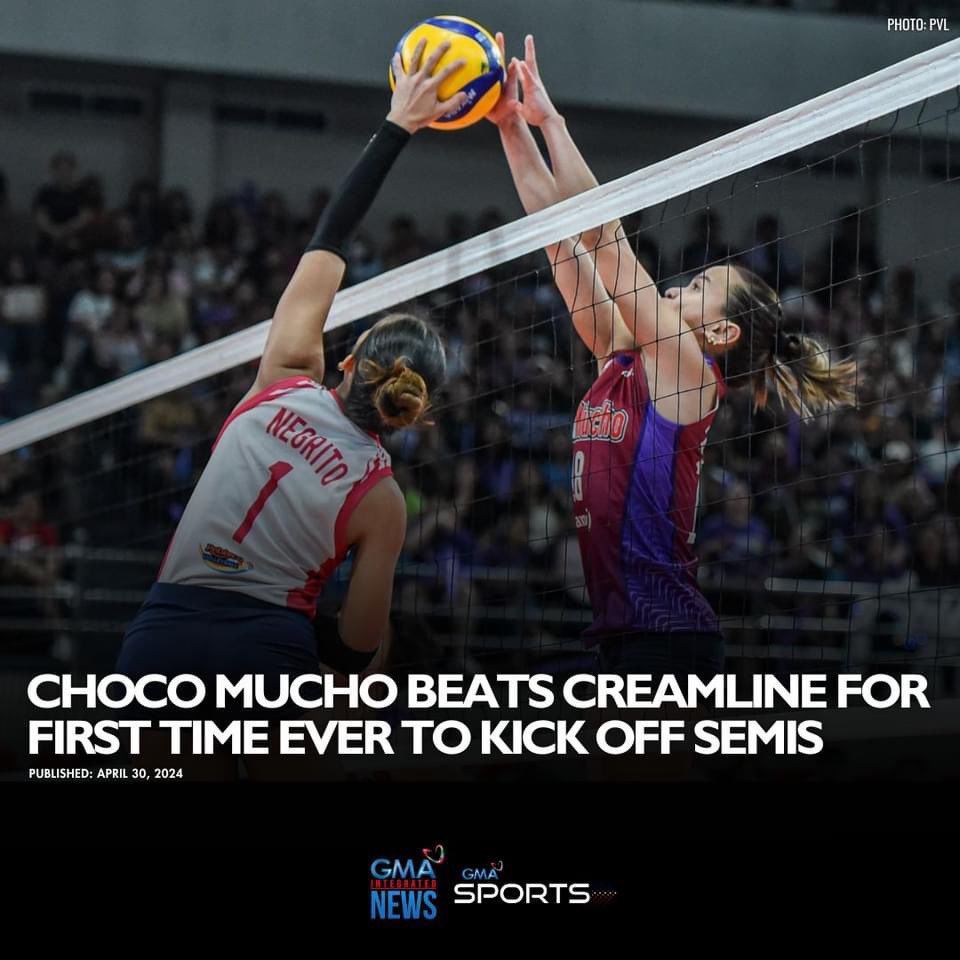 For the first time ever, Choco Mucho has beaten its sister team Creamline after pulling off a 13-25, 19-25, 25-21, 25-20, 18-16 comeback upset in the PVL All-Filipino Conference semifinals.

Follow #GMASports for more updates.