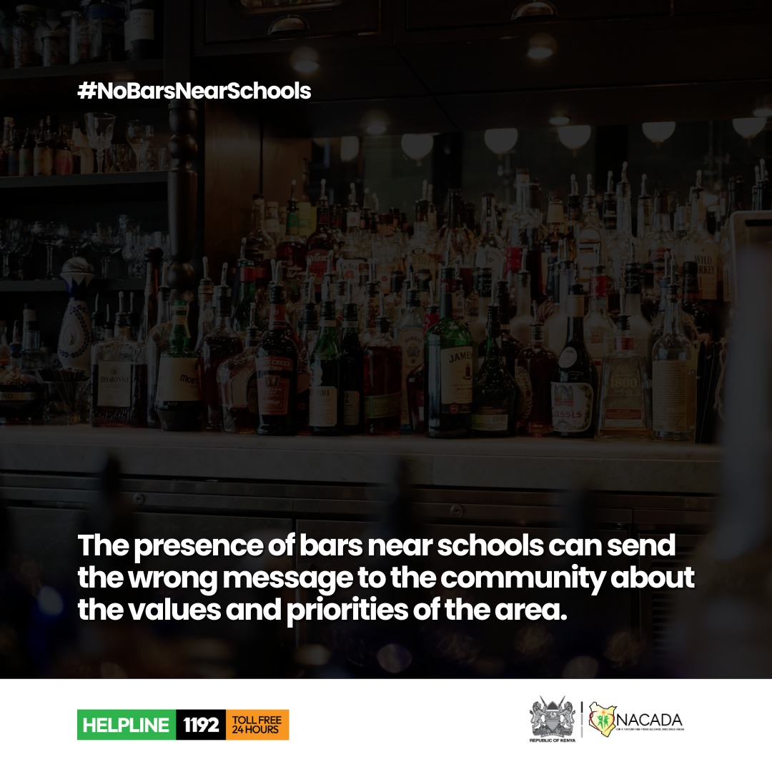 The presence of bars near schools can send the wrong message to the community about the values and priorities of the area. It may give the impression that the community prioritizes alcohol consumption over the well-being and education of its youth #NoBarsNearSchools…