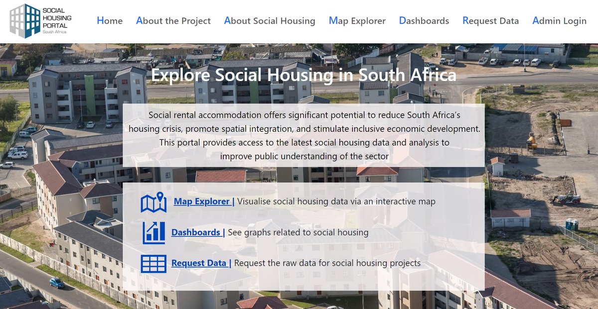 For the first time, we're now able to visualise social housing projects across the country, with the aim of reducing inequality in our #cities. Check out socialhousingportal.org.za