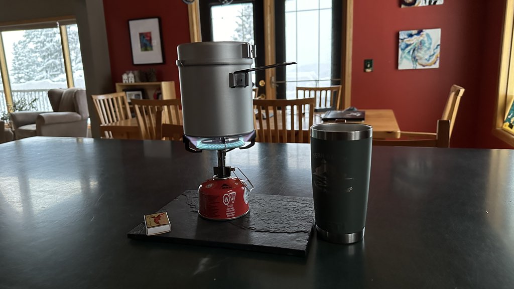 The power may be out but coffee must go on. #ABstorm #ABweather