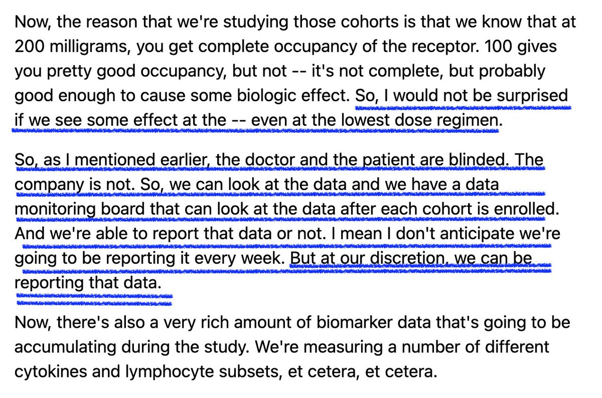 $CRVS #atopicdermatitis Ph 1 trial w/ ITKi #soquelitinib derisked:
1. Safety data 2+ yrs, #PTCL trial (unusual to have long-term safety already)
2. Dog AD study: 5/5 dogs responded w/in 14 days
3. Dosing 100mg BID => 400mg QD, 28 days
4. Data open to $CRVS, could report anytime!