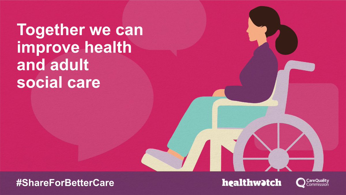 We are currently collaborating with @CareQualityComm, @HealthwatchE, as well as a range of other brilliant partners on the #ShareForBetterCare campaign🤝 Find out more about the campaign, which aims to improve services for all👇 bit.ly/3TRzMSD