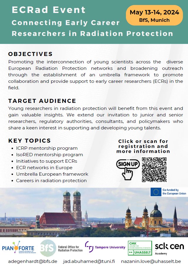 ECRad: Connecting early career researchers in radiation protection pianoforte-partnership.eu/news/ecrad:-co… #pianoforte Register: forms.gle/Z1nBZVGbnBe7eV…