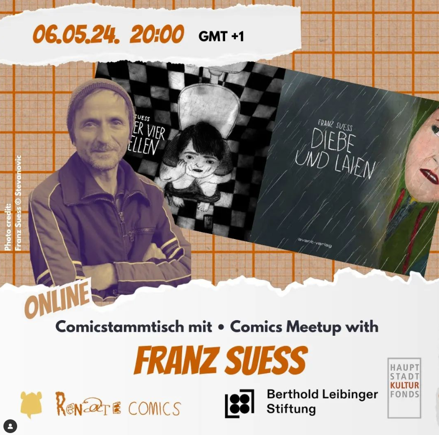 Diesen Montag um 20 Uhr: digitaler Comic-Stammtisch der RENATE mit Franz Suess: renatecomics.blogspot.com/2024/04/mo-65-…