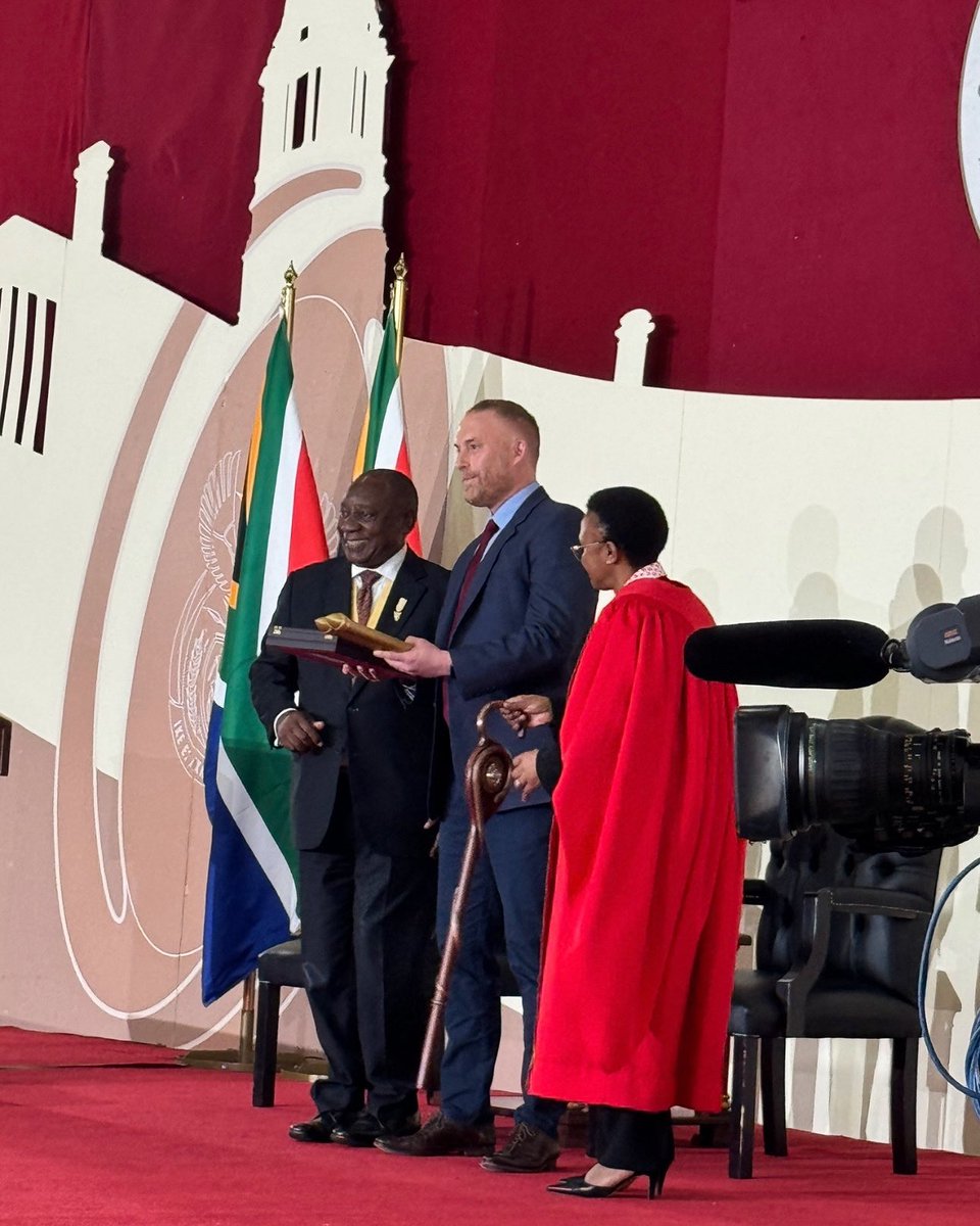 My father, who died in the autumn, has been awarded South Africa’s highest honour for his work in telling the story of the struggle against Apartheid. Today I was in Pretoria, receiving the Companion of OR Tambo on his behalf from President Ramaphosa.