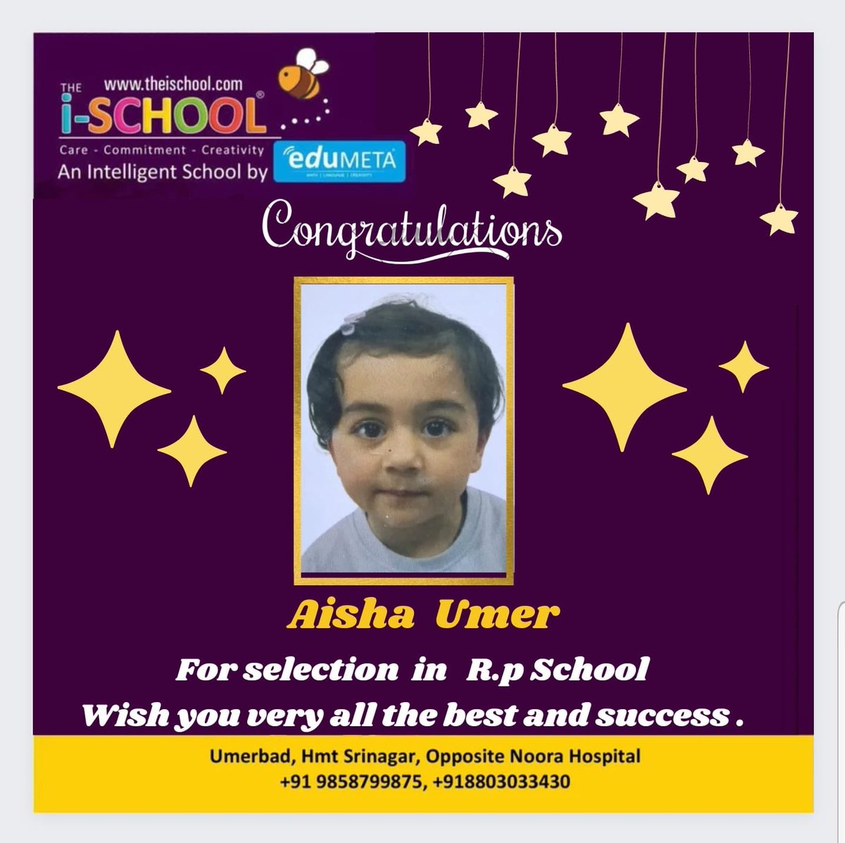 ischoolsrinagar's tweet photo. "Congratulations to our exceptional preschool graduates, now stepping into the halls of renowned schools! 🎓🌟 Your bright minds and boundless potential have opened doors to incredible opportunities. Keep shining and spreading your magic wherever you go! ✨ https://t.co/oGSNHqJIpE