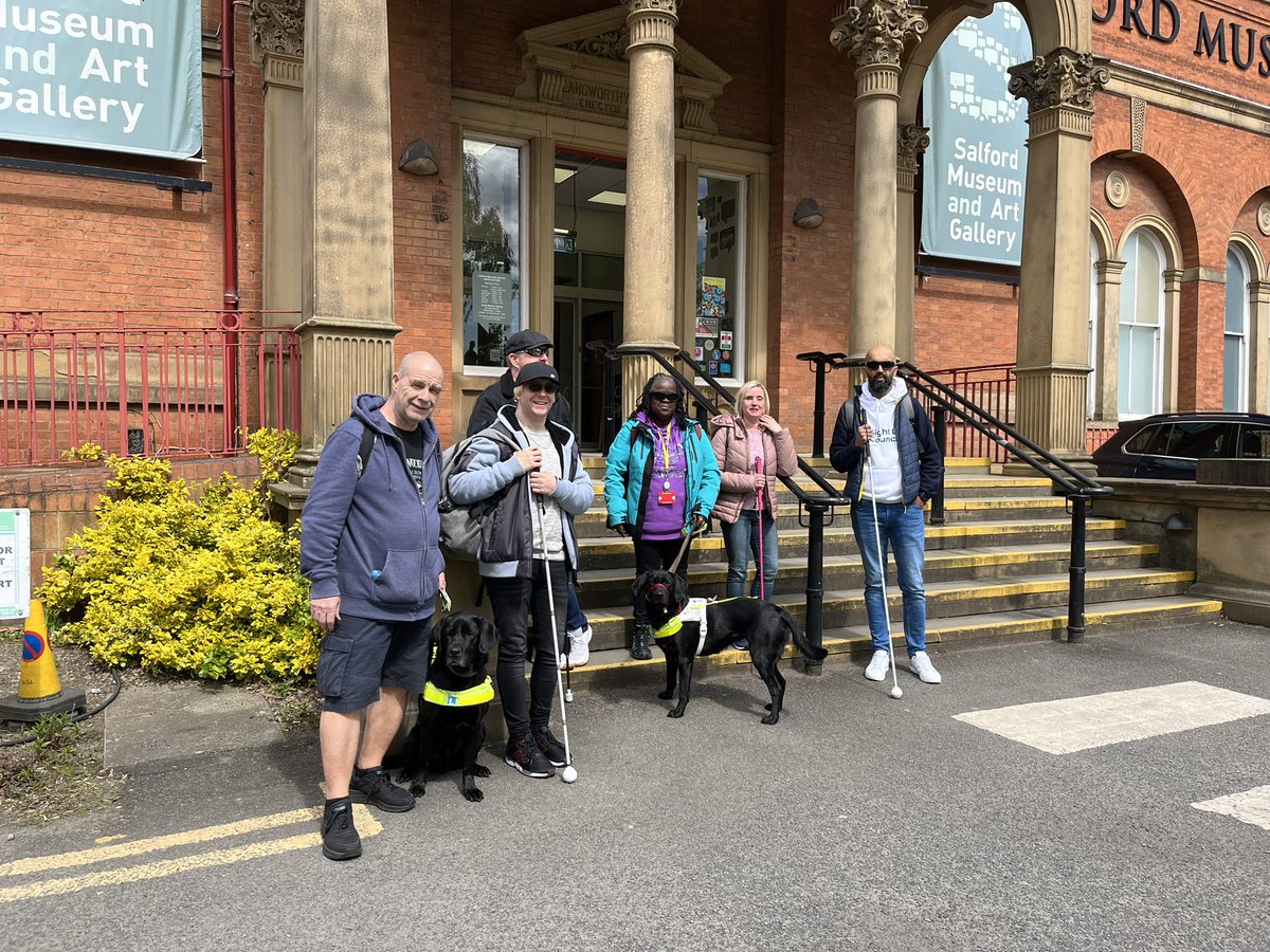 Greater Manchester & Merseyside Sight Loss Councils have arrived at #Salford Museum & Art Gallery with @MindsEyeArts where we will share our lived experience to help develop more #AudioDescribed interpretations within the venue for #blind & #PartiallySighted visitors