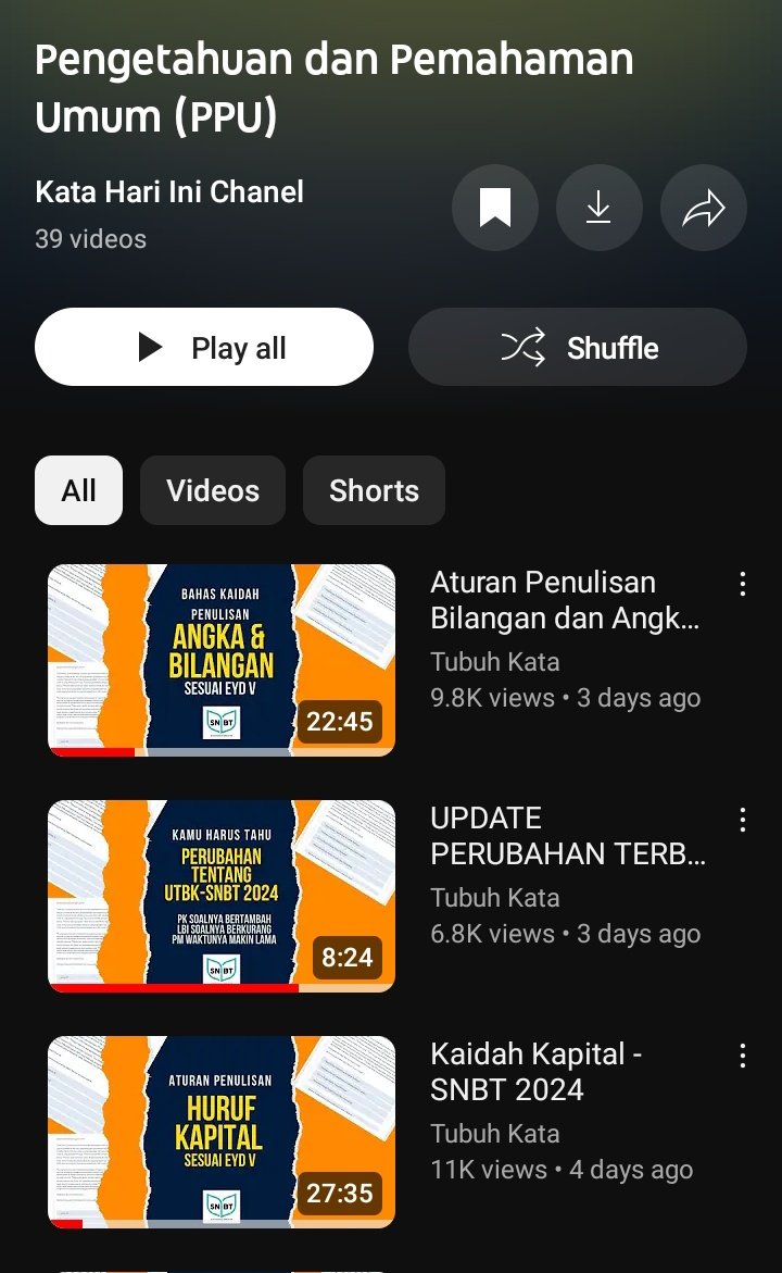 Target terakhir beresss✨ maraton playlist yt nya tubuh kata, semoga nanti harus ada peningkatan di PBM PPU nya🤲✨