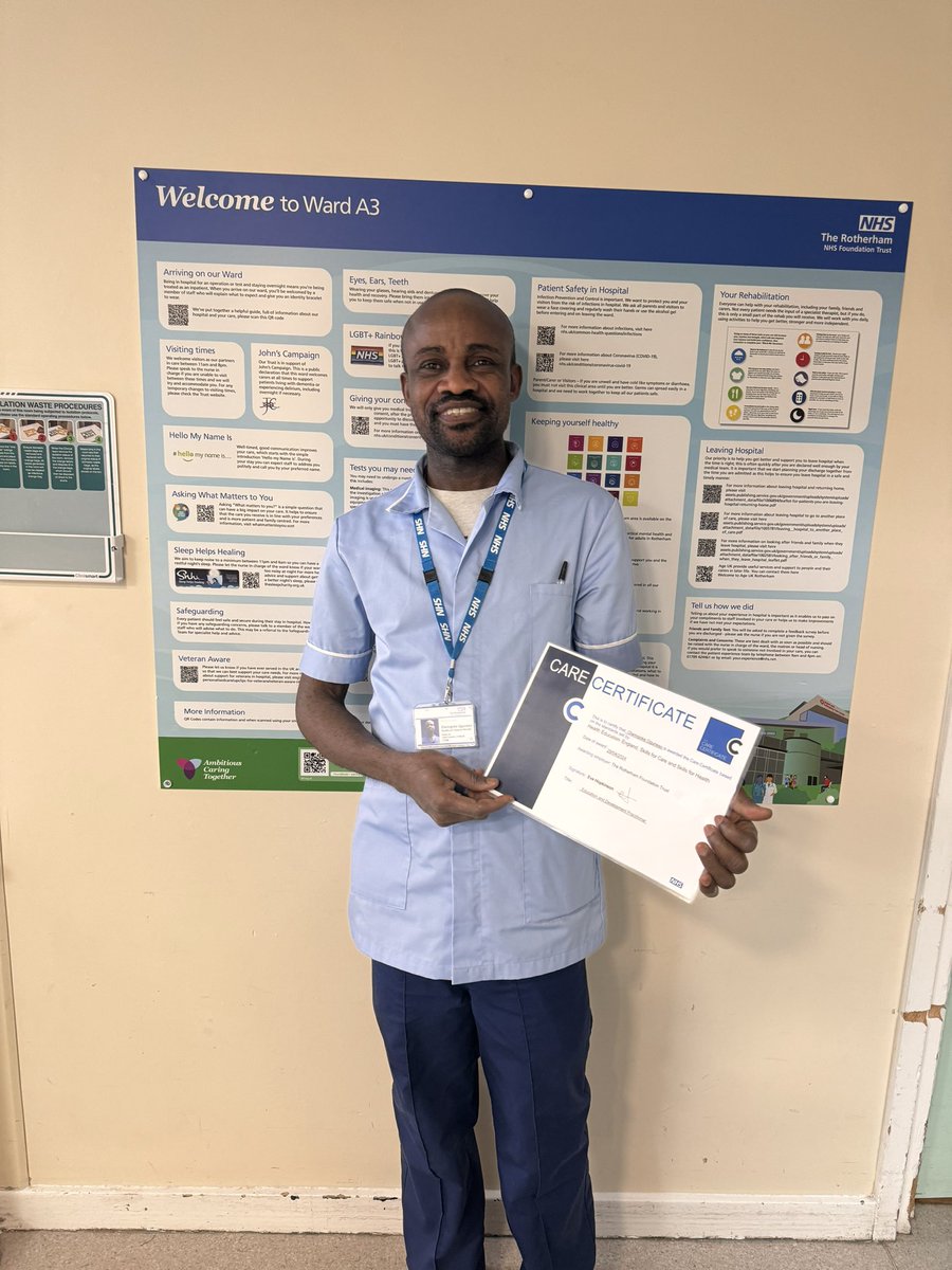 Well done Steven on the completion of your Care Certificate!  #weareHCSW