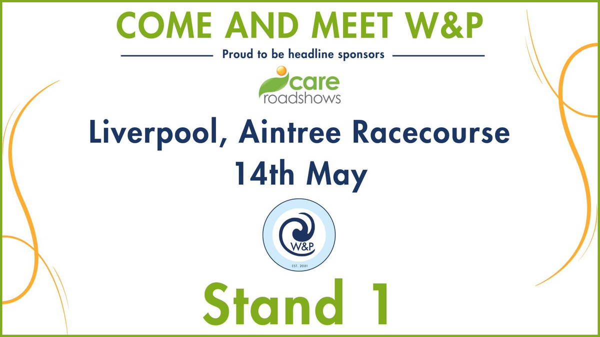 2 WEEKS TO GO! Until the @careroadshows in Liverpool, Aintree Racecourse, on the 14th of May.

The team will be on STAND 1 with exciting news about the W&P Portal.

Click here for a free ticket - buff.ly/2lamp1J

#wandpcompliance #careroadshow #socialcare #CQC #domcare