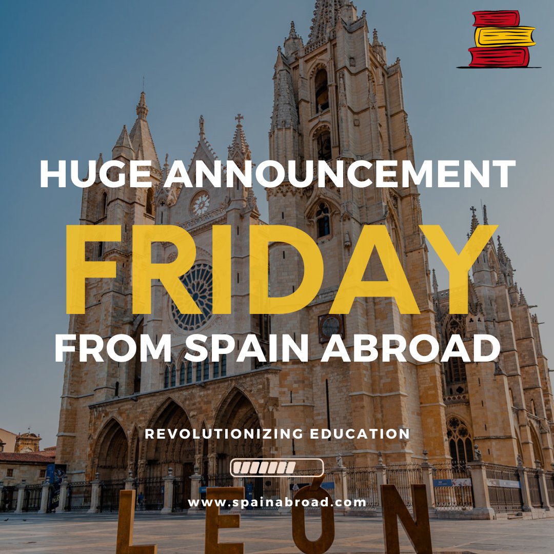 🌟✨ Exciting news alert! 🌟✨ We have a huge announcement coming this Friday from Spain Abroad! 
#SpainAbroad #ExcitingNews #BigAnnouncement #DiscoverSpain #LifeChangingExperience #StudyAbroadLife #DreamsComeTrue #FutureIsBright #AdventureAwaits #TransformativeExperience