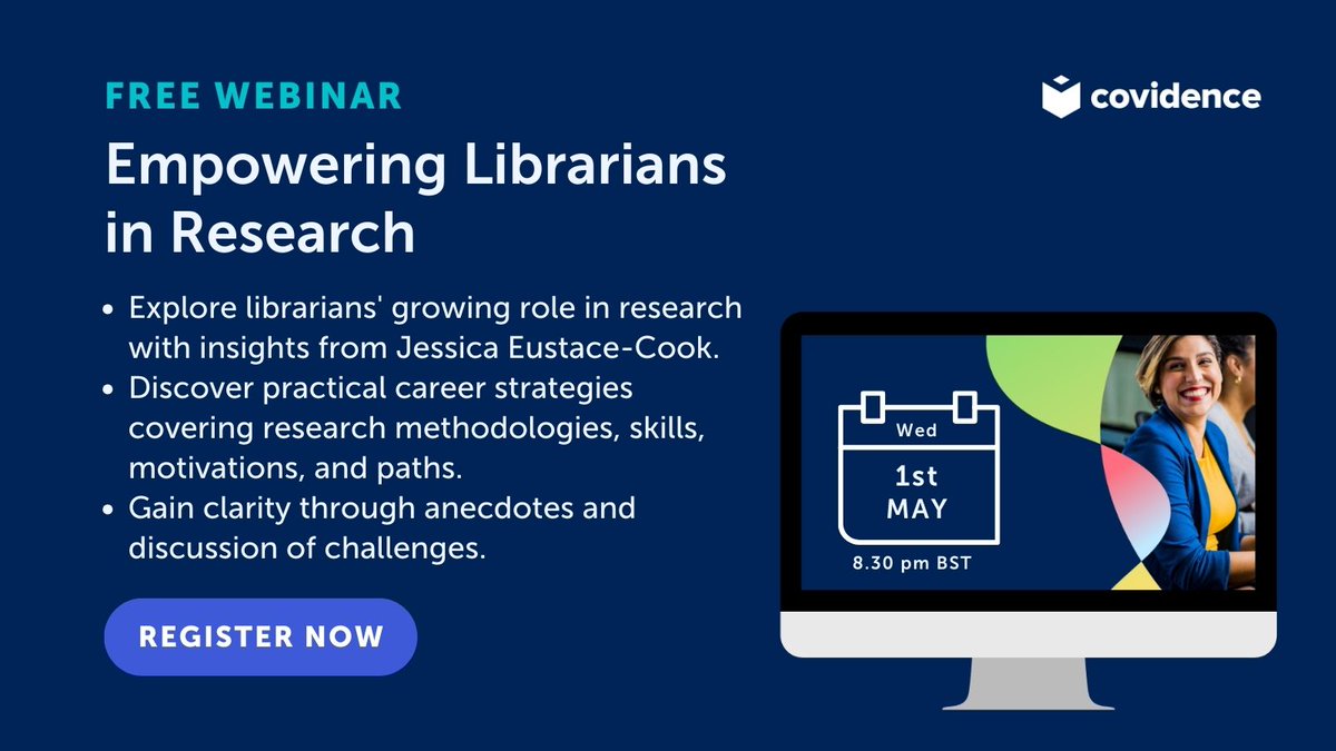 🚨 Last Chance! 🚨 

TOMORROW - Empowering Librarians in Research
🕣 8:30 PM - 9:30 PM BST
🔗 Register: bit.ly/3THvWKs 

Uncover practical strategies for a Research Librarian career. Expect insightful discussions on motivations, career paths, and challenges.
