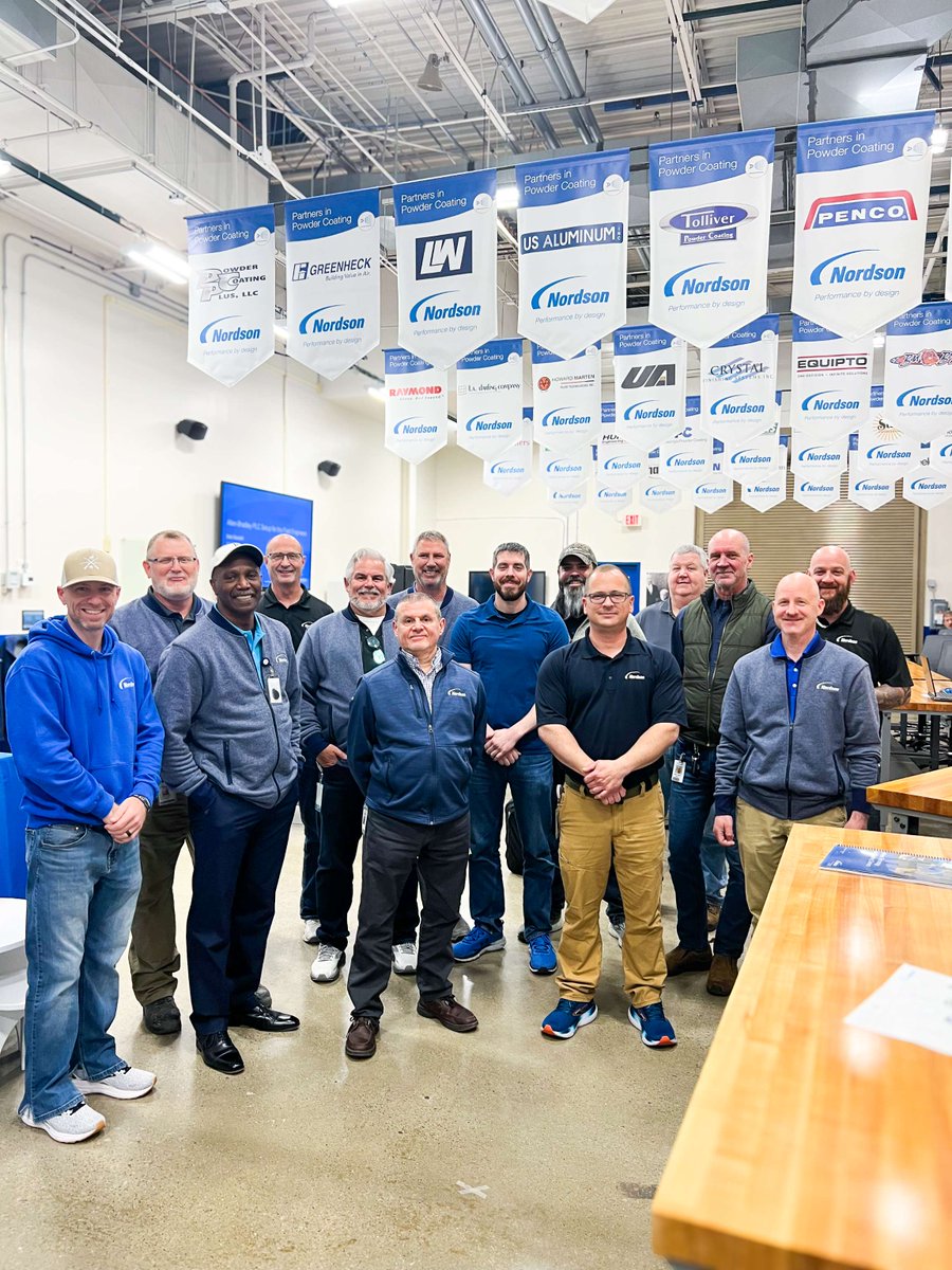 Nordson_ICS's tweet photo. What does it take to make a winning field service team? #Collaboration, #ContinuousImprovement, and #leading by example. Last week, our #PowderCoating U.S. field service team assembled to #connect, #learn, and #collaborate together at our Amherst, Ohio headquarters. https://t.co/ABcTlyUKms