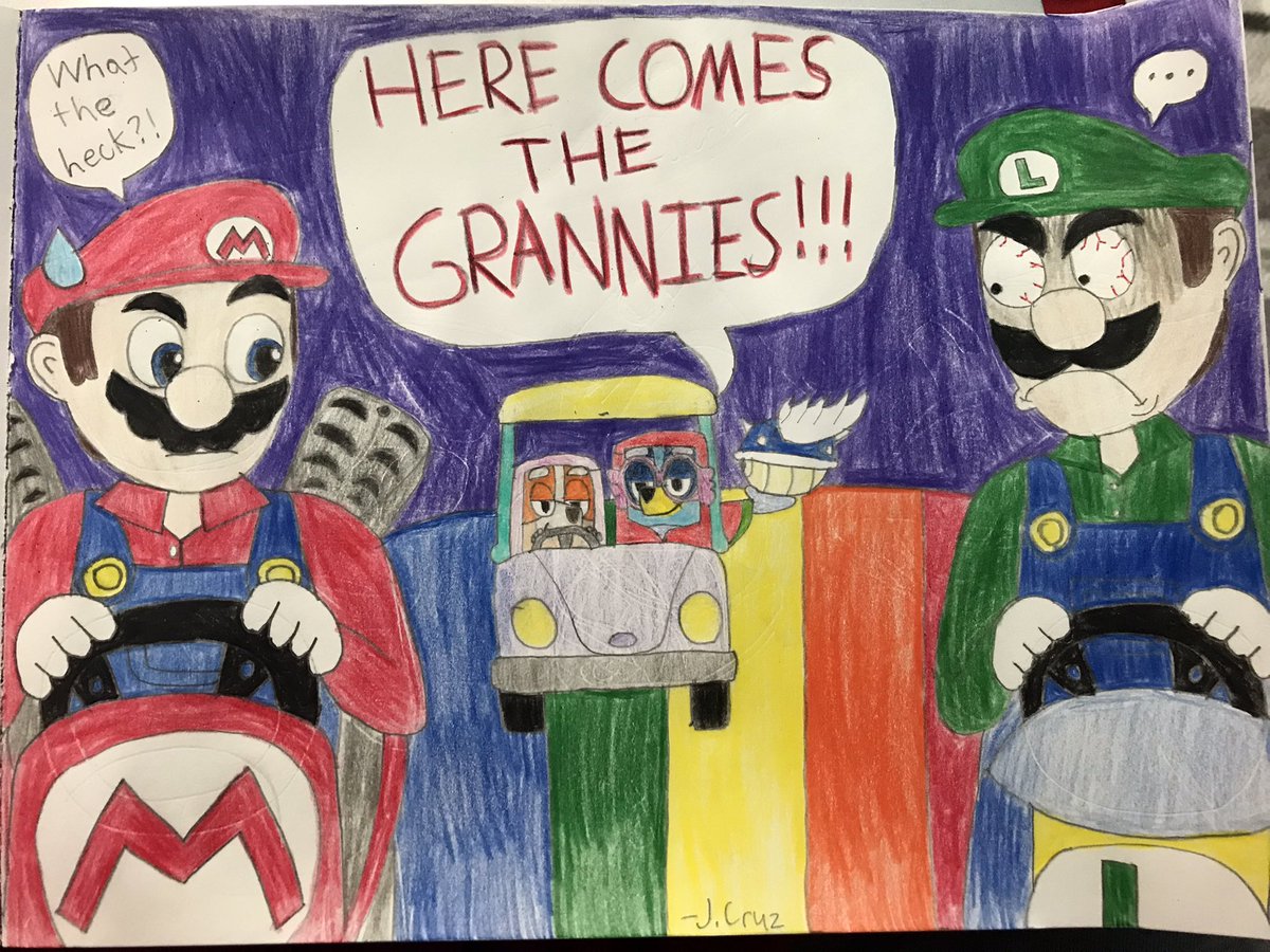 The Grannies have invaded Mario Kart 
#Bluey #SuperMarioBros #MarioKart