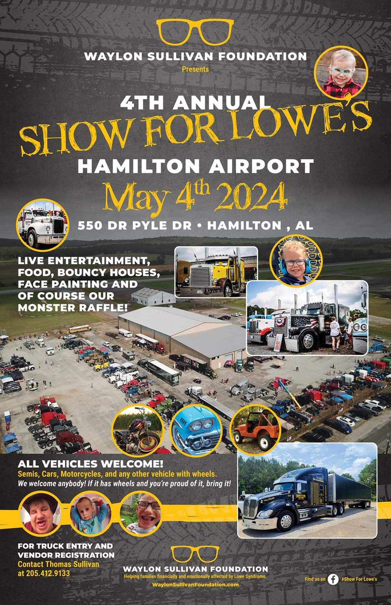 Don't forget, if you're in N.W. Alabama this weekend, go join Hunter at the show & show some support to this amazing foundation.

#support #love #lowesyndrome #truckshow #truckers #drivers #freightbrokers #freightx

waylonsullivanfoundation.com