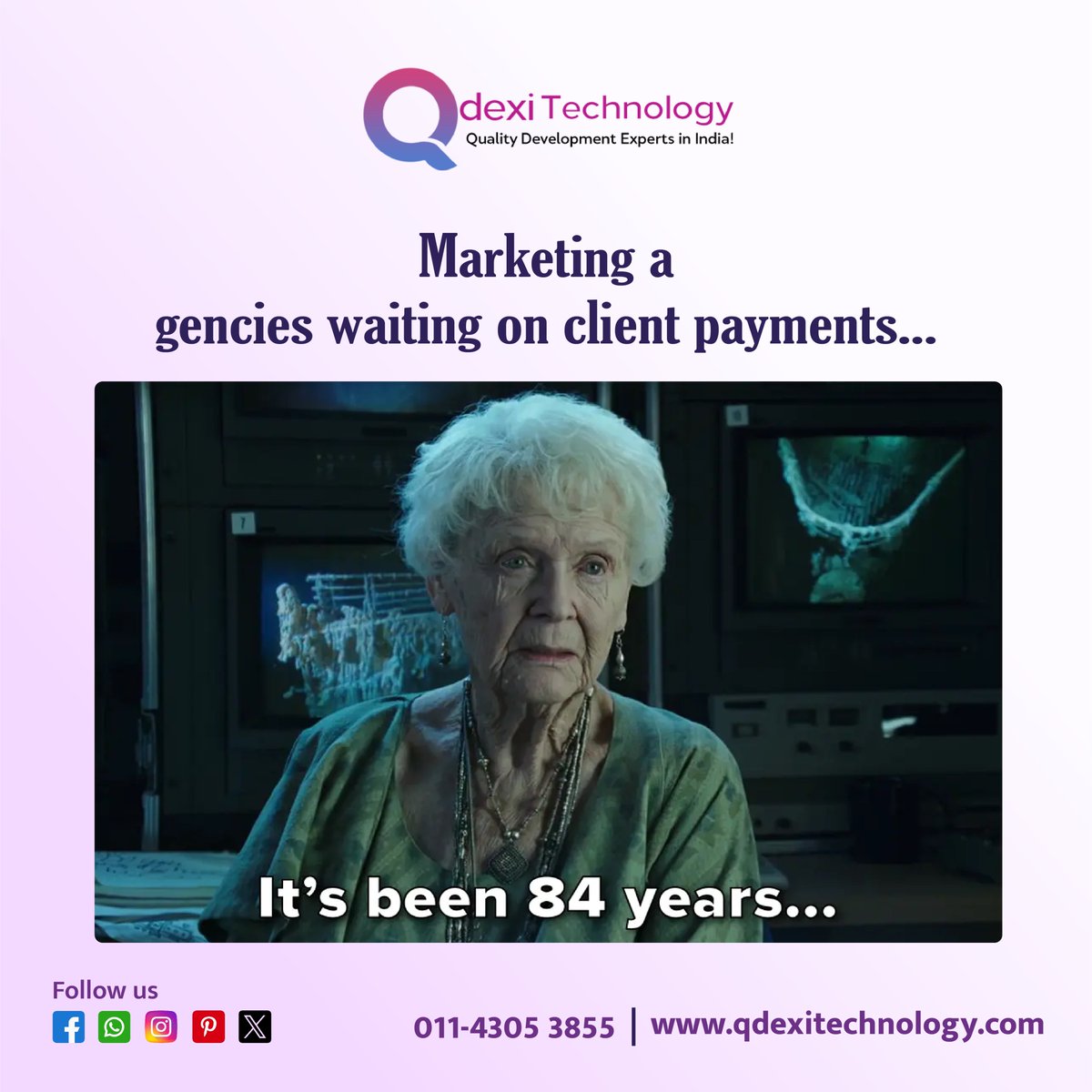 Marketing agencies in India are often delayed in receiving payments from clients, causing frustration. Qdexi Technology: Quality Solutions, Innovative Approaches.

#QualityDevelopment #ExpertiseInIndia #ClientPaymentDelays #MarketingAgencies
#FrustrationInBusiness
