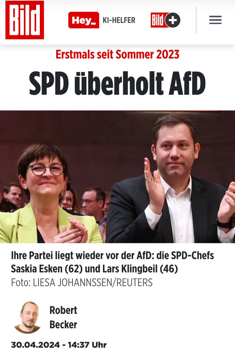 So ein Schwachsinn, kein Mensch geht von AfD zu SPD oder anderen Parteien zurück!