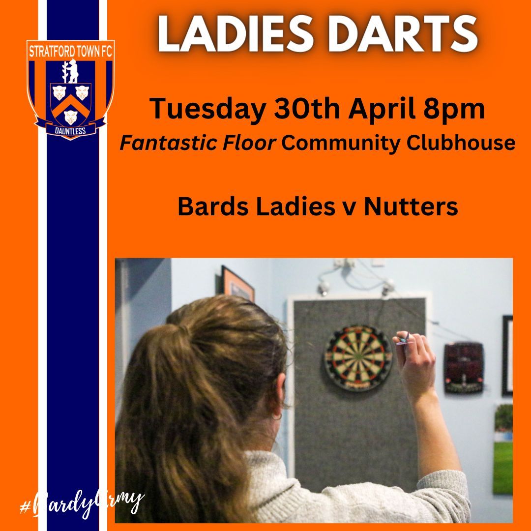 The Bards Ladies Darts team welcome the Nutters to the Fantastic Floor Community Clubhouse tonight for the next league game. #LetsPlayDarts