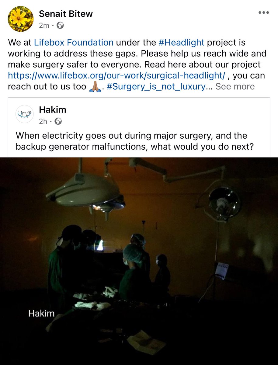Such instances breaks my heart knowing that we have a long way to go and make every surgery safer everywhere! <a href="/SaferSurgery/">Lifebox</a> <a href="/arumwesta/">Dr. Stanley Aruyaru 🇰🇪</a> <a href="/TihitenaN/">Tihitena Negussie</a> <a href="/gauri_singh/">Gauri Singh</a> <a href="/fernandez_katie/">Katie Fernandez</a> <a href="/Alex_Hannenberg/">Alex Hannenberg</a>  #Headlight 

Read here 👇🏾what we are doing &amp; help us make more surgeries safe!