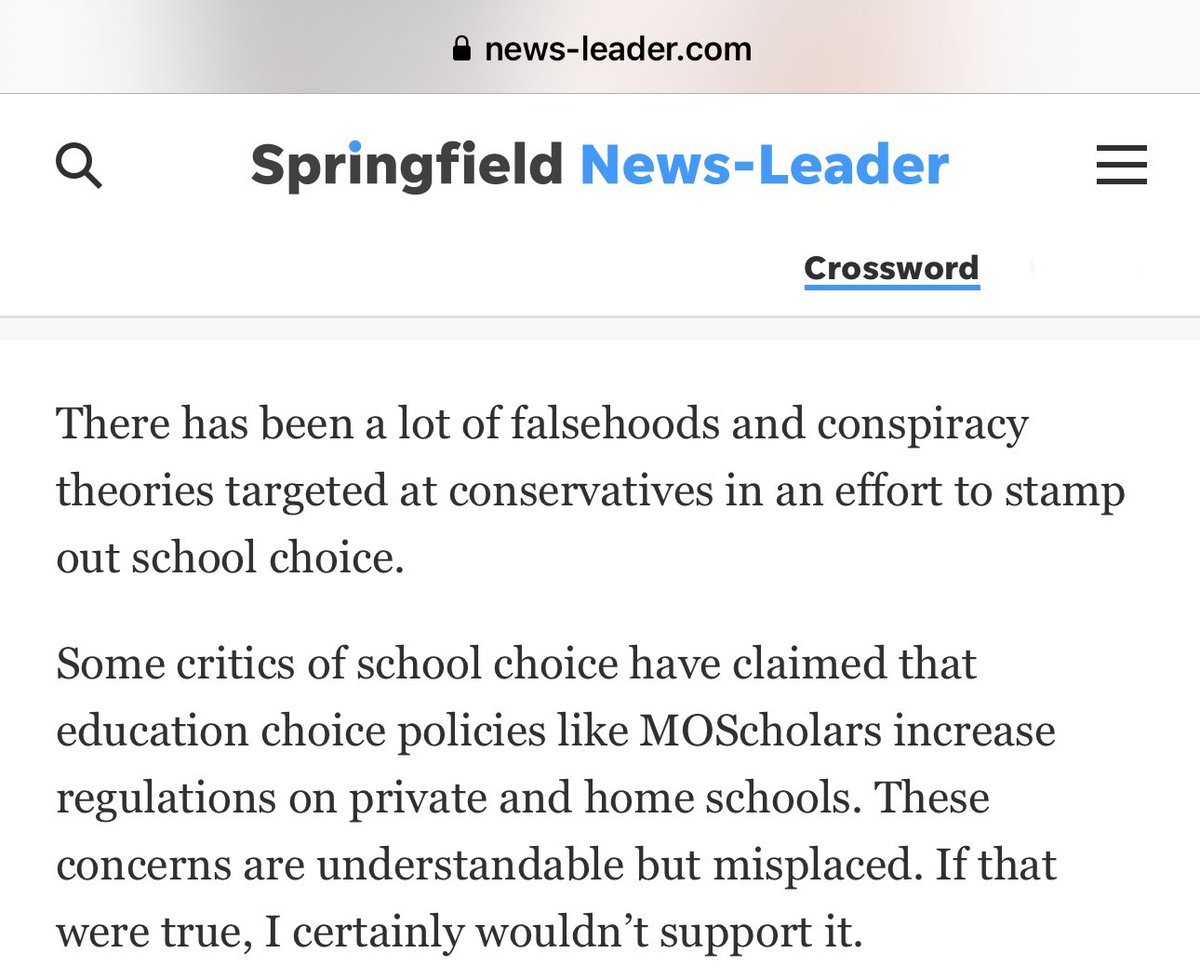 Lol. @RepEricBurlison is calling criticism of the bad school choice bill sb 727, conspiracy theories. 😂 

Here is the legal opinion on the bad bill by successful Missouri constitutional attorney, Dave Roland, who ironically helped w/ the language of #moleg Burlison’s SAPA.