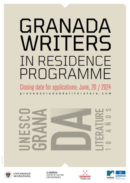 #Manchester #GreaterManchester #Writers: applications now open for month-long writing residencies in Granada 🇪🇸 with @ciudad_granada manchestercityofliterature.com/opportunity/in… Closing date: 20 June @MCRCityofLit #CitiesofLit