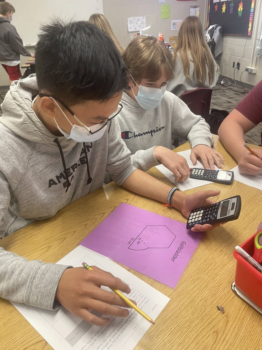 Yesterday we were “surgeons” in geometry class as we “cut apart” composite figures and “stitched” together their areas. #iteachmath