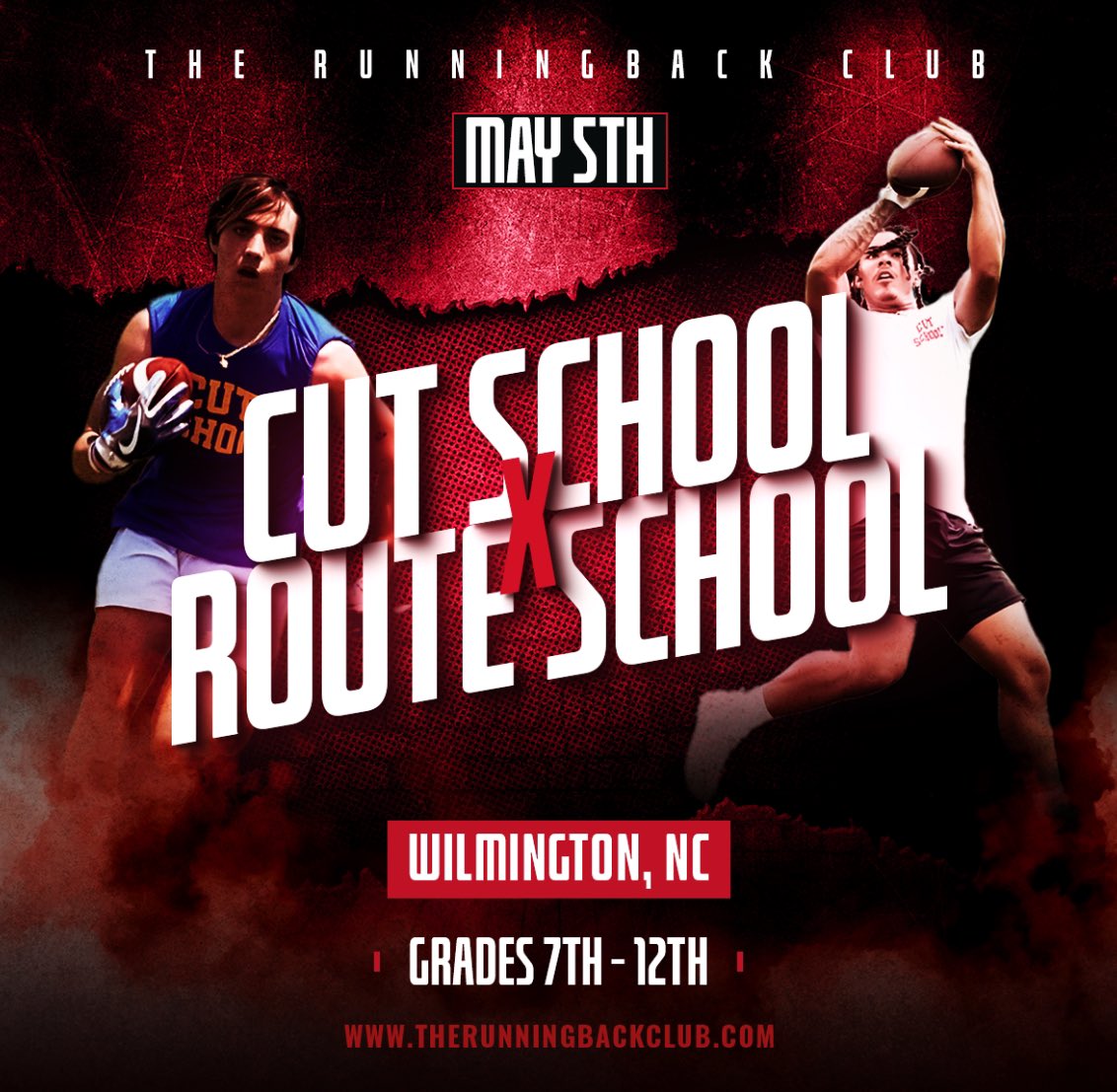 _theRBclub's tweet photo. CUT SCHOOL  x  ROUTE SCHOOL ( Chapter 5 ) 🎓 

Wilmington, N.C. 

5 • 4 • 24 ( Youth Division )
5 • 5 • 24 ( 7th Grade - High school )

DEADLINE  4 •30 • 24 ( tonight @ 9pm Eastern) 

https://t.co/Cg0WpheToQ

#cutschool™️ 
#therunningbackclub® 
#thereceiversclub® https://t.co/PMGbI82yWA