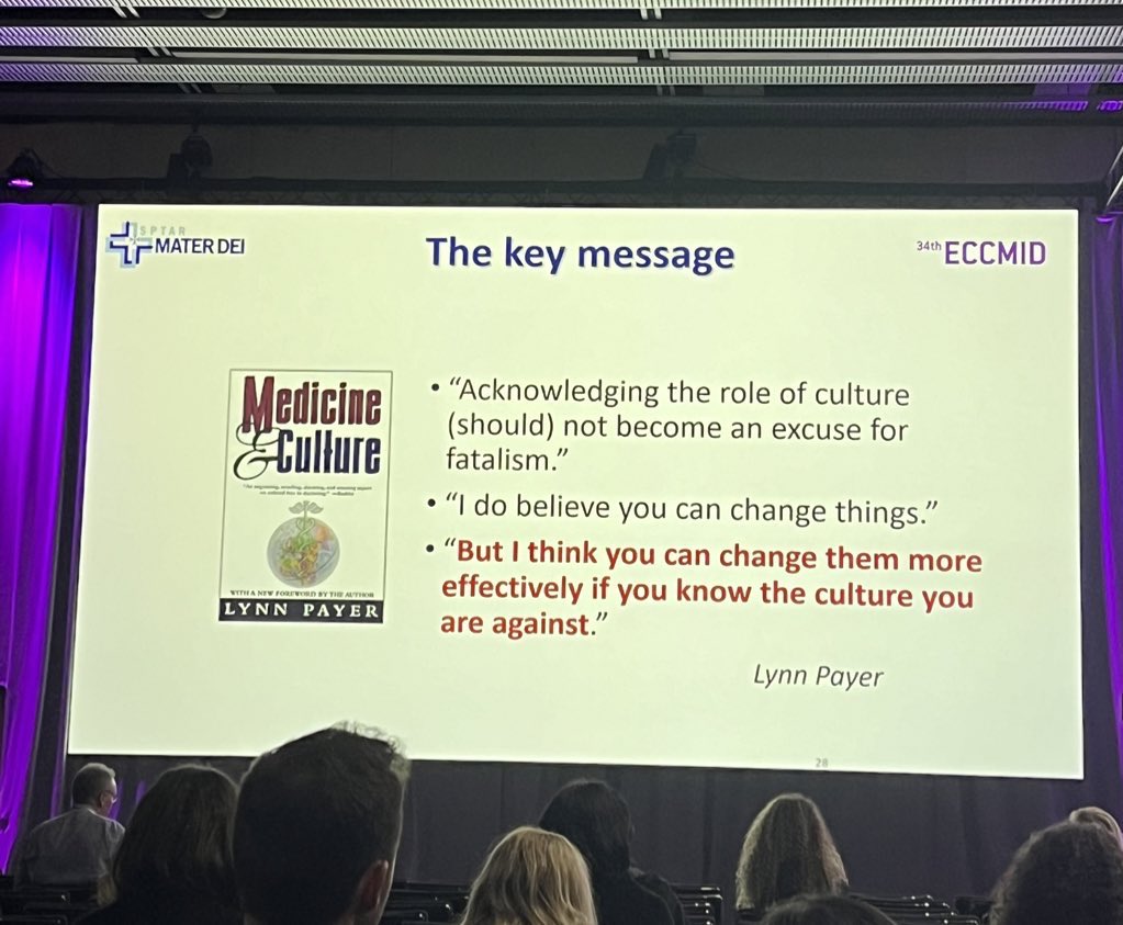 If you want to change culture: know what you are against and identify battles you can win Italy = high masculinity, high uncertainty avoidance, high power barriers Great lesson on tailoring #IPC to cultural realities by Michael A. Borg #ESCMIDglobal2024 @EUCIC1 @ESCMID