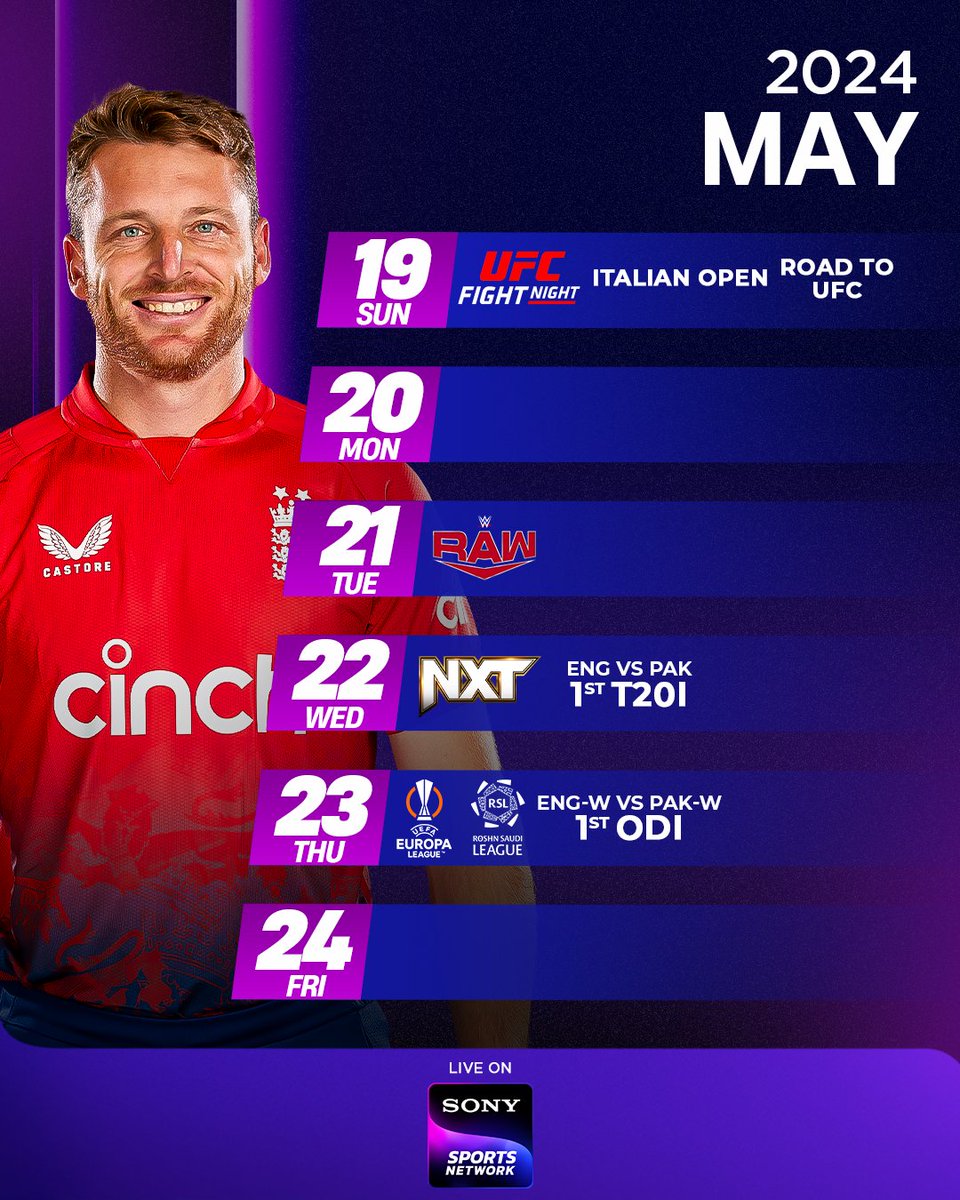 May is stacked with must-watch sporting events from around the world 🔥🤩

Catch all the LIVE action, only on #SonySportsNetwork 📺