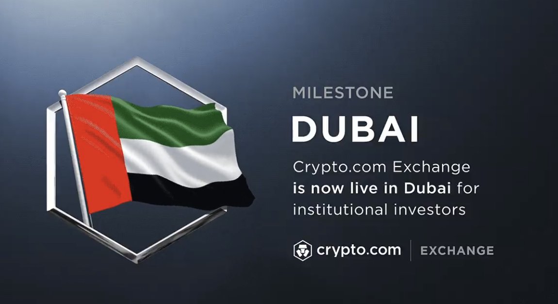 JUST IN:🇦🇪#CRYPTOCOM GOES LIVE IN DUBAI FOR INSTITUTIONAL INVESTORS MARKING A MILESTONE FOR THE EXCHANGE. #CRO