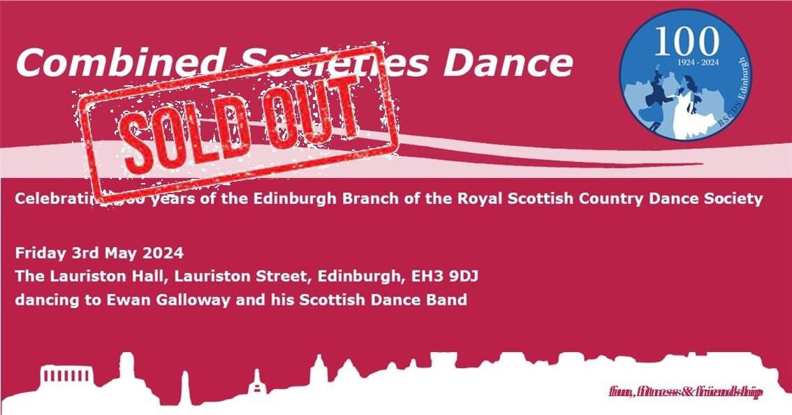 Our Combined Societies Dance is now sold out. Please contact us if you would like to be added to the waiting list.

@DunedinDancers @rscdsdancescot @RSCDS_Dunf 

#RSCDSEdinburgh100 #DanceScottish
