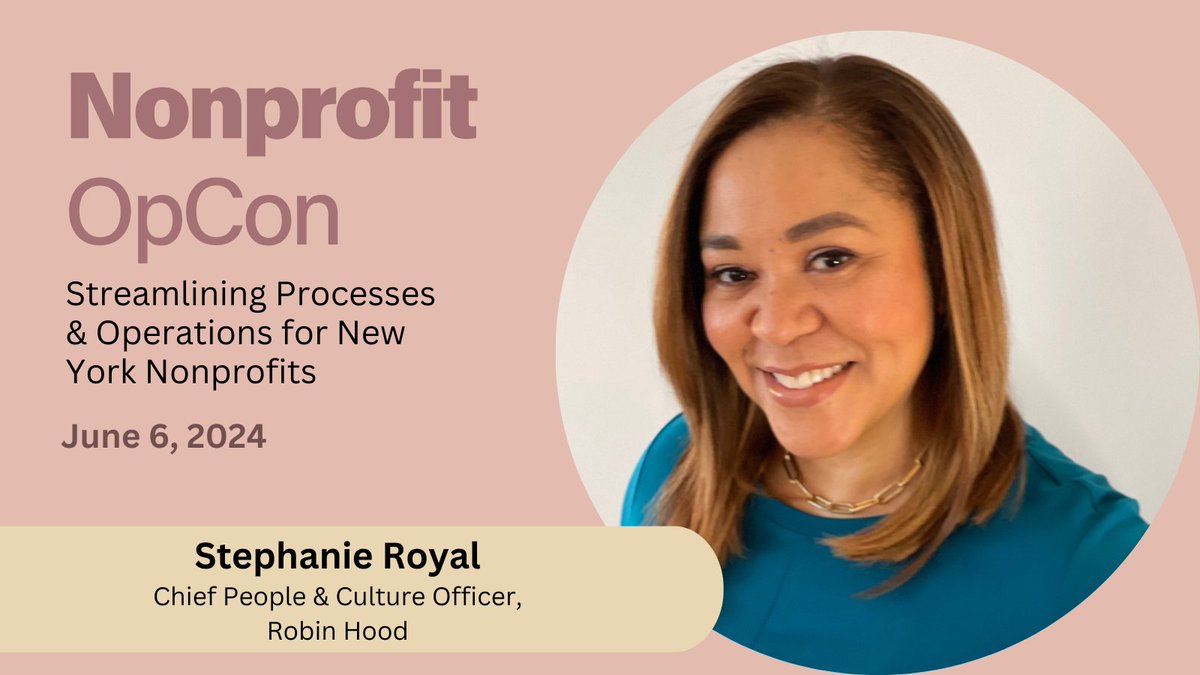 On June 6th, @RobinHoodNYC's Stephanie Royal will join a panel on the importance of leadership in nonprofit organizations at Nonprofit OpCon! Check out the full agenda & register here: bit.ly/3VIOfkV