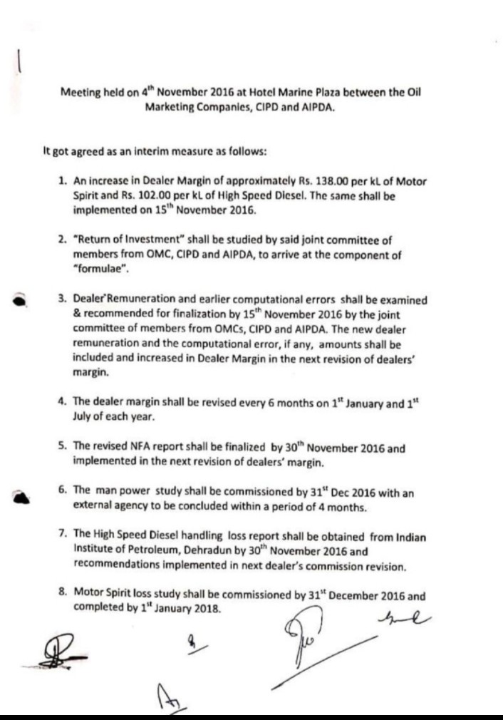 nr_alva's tweet image. #IncreasePetroDealerMargin
#PracticeAndPreach
#ModiKiGuarantee
Good Evening Sir!
Ok, Let's assume that Congress and BRS are synonymous with corruption, lies and deceit. All OMC EDs signed the commitment letter in 2016 (BJP regime) and didn't increase our Margin. How to see this?