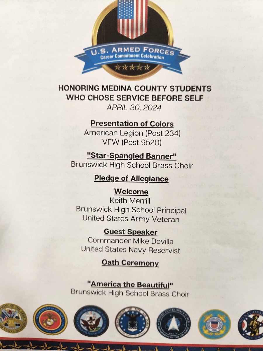 The Brunswick High School Brass Choir is performing this morning for the U.S. Armed Forces Career Commitment Celebration. #BrunswickPride <a href="/BCSDBrunswickHS/">Brunswick High School</a> <a href="/BrunswickCSD/">BrunswickCitySchools</a> <a href="/BBPO_Brunswick/">BBPO</a>