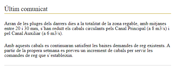 Comunitat General de Regants dels Canals d'Urgell (@Canals_Urgell) on Twitter photo 2024-04-30 12:57:05