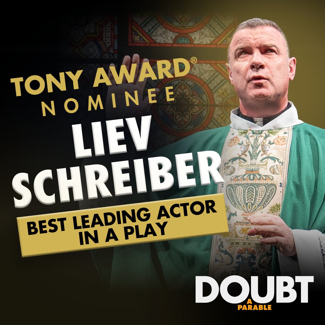 Congratulations to Liev Schreiber on his @thetonyawards nomination for Best Performance by an Actor in a Leading Role in a Play! 🌟 #DoubtBroadway #TonyAwards