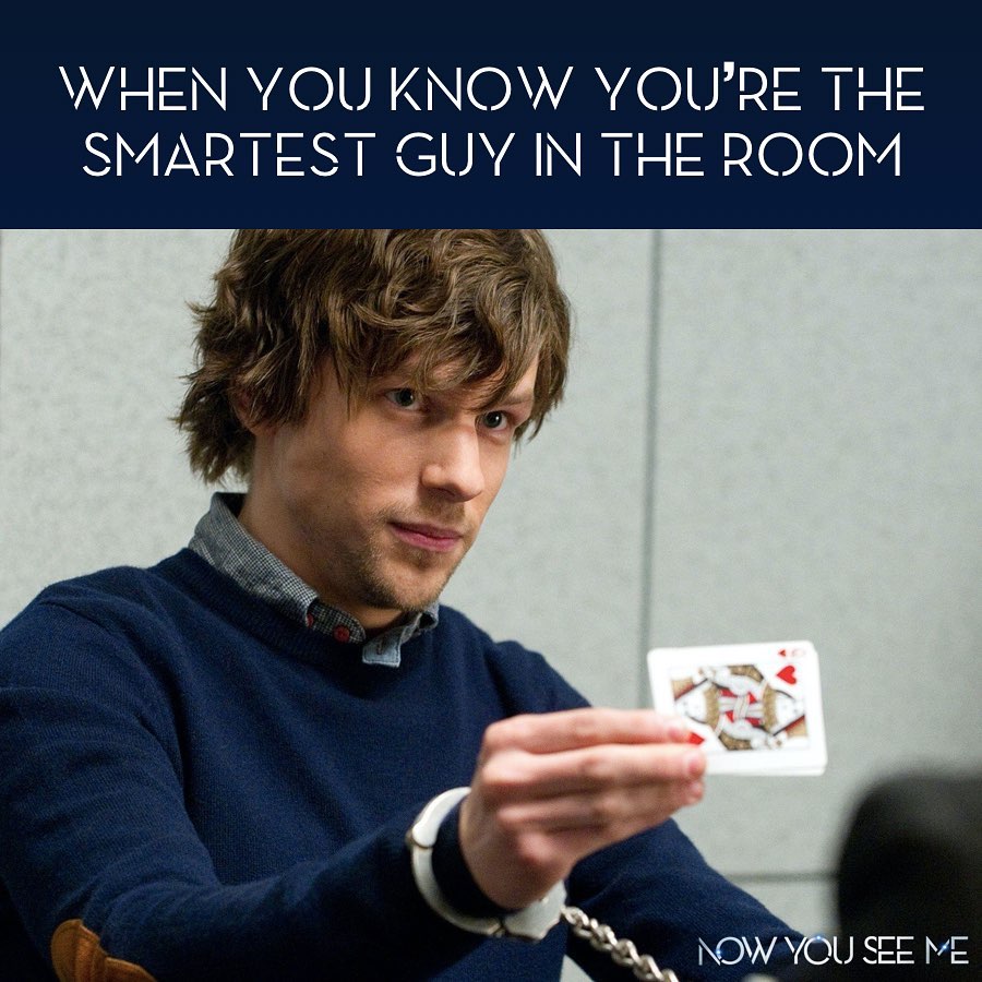 When you know it, own it! 😎

Credits - @nysmmovie

#NowYouSeeMe #NowYouSeeMe2 #Magical #Mystery #Action #Jesseeisenberg #Markruffalo #WoodyarHrelson #MorganFreeman #OrginalSquad #NowYouSeeMe3 #Movies #Hollywood #MoviesNow