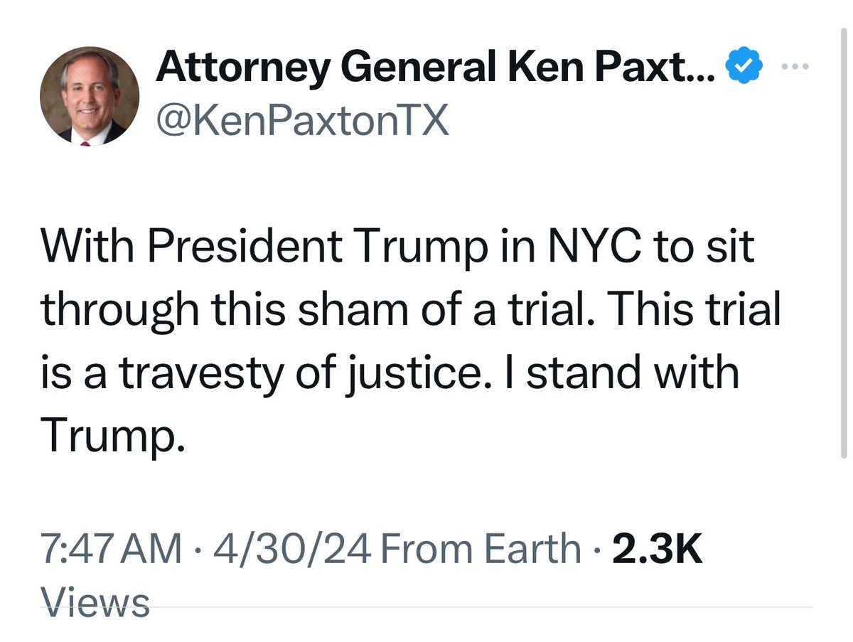 Ken Paxton. Embarrassing Texas every single day. 🙄