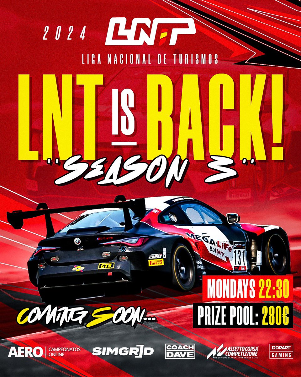 LNT is back!!

ℹ️ thesimgrid.com/championships/…

Register now!!

#simracing #esports #beACC