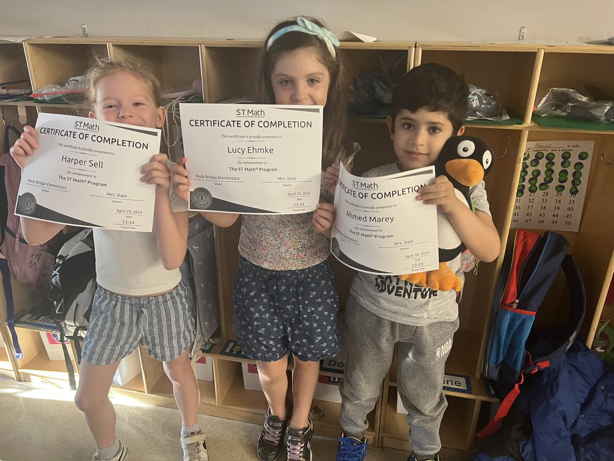 Look at these RBE bears who have finished their ST Math journey! 
#mathjoycps