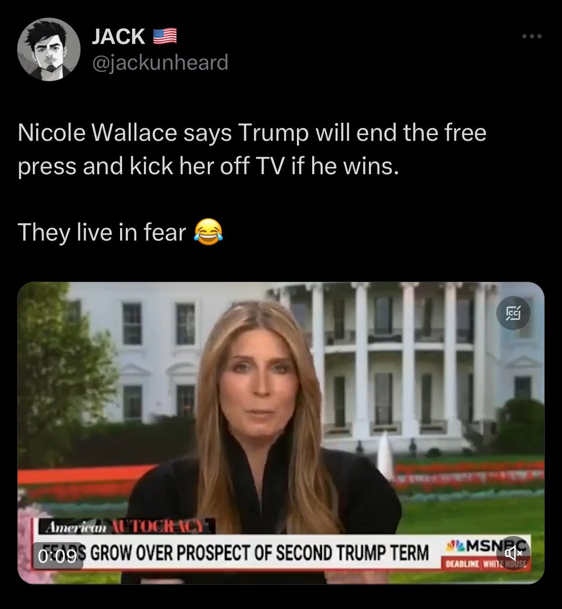 Nicolle Wallace is not exaggerating. The “journalists” who are so rah-rah about trump getting a second term fail to realize that in a fascist dictatorship, most of them will be out of a job, or worse. Of course, MAGAs are drooling over this prospect. They loves them some fascism.