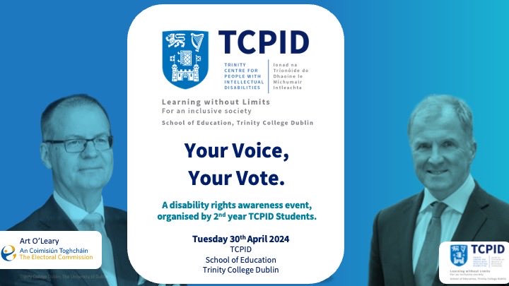 A heartfelt thank you to our guest speakers @ArtOLeary and and @Hugo_macneill for their invaluable insights at the ‘Your Voice, You’re Vote! event. We explored the theme of voting and its role in fostering inclusivity in voting and political life. @ElecCommIRL @TCDEquality