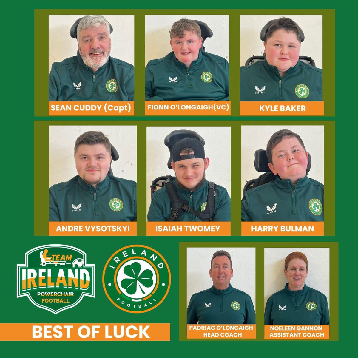 Best wishes to the players and coaches of the Irish Powerchair Football Development Squad who play Scotland, England, and Northern Ireland this weekend in Inverclyde Largs, Scotland. Great opportunity for the players to showcase their skill on the International stage ⚽️🇮🇪⚽️