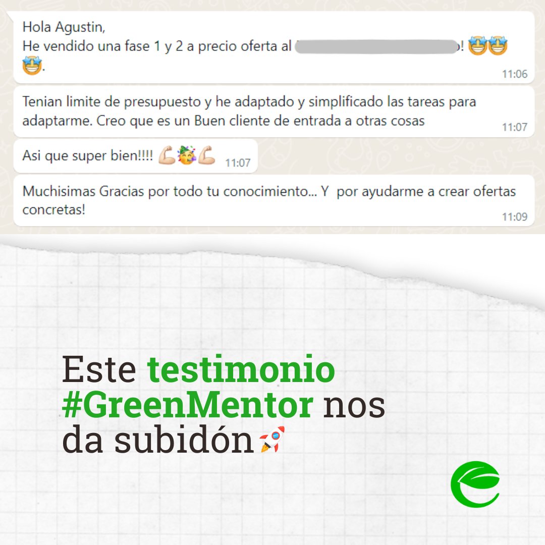 Cuando a las pocas semanas de empezar un proceso de #mentoring ya se ven resultados... 🔝🔝🔝 

Si tienes un proyecto #verde en mente y necesitas poner foco, escríbenos ▶️ enviroo.com