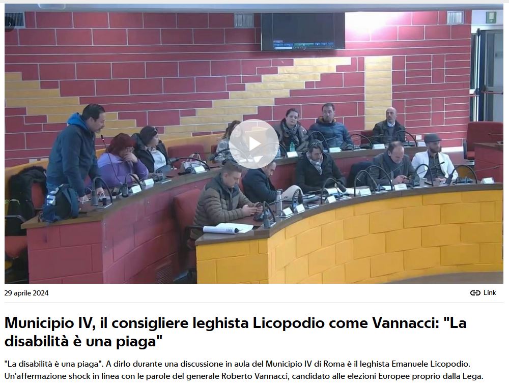 Chissà se i decerebrati che votano questi esseri hanno chiaro il concetto che la disabilità non conosce bandiere politiche, come le malattie, come la necessità di cure...io mi chiedo quale sia il limite superato il quale qualcuno prenda provvedimenti